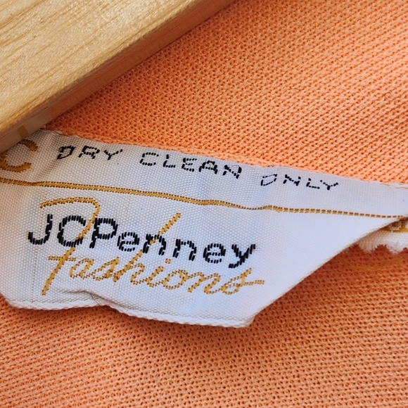 Vintage JC PENNEY Women's Dress US Size Orange Pleated Embroidered Wedding Event - Picture 3 of 11